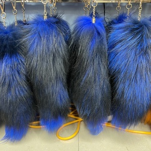 Porte-clés en fourrure de renard véritable, grande et moelleuse, style féerique, 45 cm de long, breloque pour sac à main, vente en <span class=keywords><strong>gros</strong></span> directe usine Chine - Product Image 2