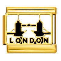 En gros, Breloques modulaires italiennes en acier inoxydable, motif Crâne de Londres et Fraise émaillée, pour bracelets et création de bijoux DIY, idéal comme cadeau