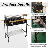 Barbecue HDC32 Black Cyprus Grill, barbecue moderne pour jardin extérieur, four à barbecue, brochettes rotatives électriques