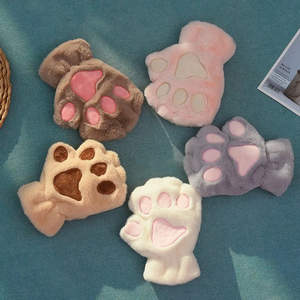 Gants Panda Doux et Chauds en Peluche sans Doigts, Mitaines Convertibles Demi-Doigts pour Femmes, Gants Mignons Patte de Chat Moelleux pour Filles, Cadeaux de Noël - Product Image 6