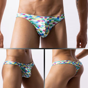 Homo-Amerikaanse Buitenlandse Handel <span class=keywords><strong>Sexy</strong></span> Lage Taille Heren Ondergoed Cartoon Gedrukt U Convex Vocht Wicking T-Back Aangepaste Productie - Product Image 5