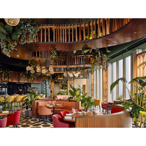 أريكة حديثة التصميم للفنادق والمطاعم، أريكة نصف دائرية، وحدات مقاعد وطاولات وكراسي - Product Image 4