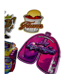 Оптовая продажа, упаковка на молнии 3,5 г с голографическим дизайном, уникальные бумажные коробки неправильной формы - Product Image 4