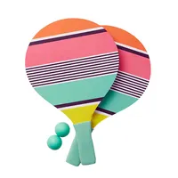 Toptan ucuz fiyat ahşap plaj tenisi raketi plastik plaj oyuncak raketi özel logo plaj raketi