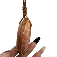 Porte-clés Donut en Cuir Véritable Tanné au Végétal, Personnalisable, Mignon, Fait Main, en Forme d'Aliment, Breloque de Sac