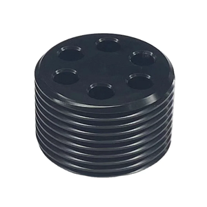 CNC Turning External Thread Aluminum Round Block, OEM Custom Multi-Hole Machining Connector Parts - Product Image 1