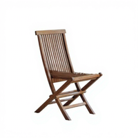 Chaise de salle à manger pliable en bois massif rétro nostalgique pour une utilisation en extérieur sur balcon, cour, hôtels et complexes hôteliers
