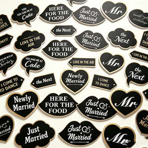 Decorazioni per Feste di Matrimonio, Ghirlanda di Carta 'Just Married', Striscioni e Bandierine, Banner 'Happy Wedding', Accessori per Foto Booth - Product Image 3