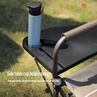 Fauteuil de camping à bascule robuste en acier, pliable et portable, avec dossier en maille, mobilier d'extérieur, table d'appoint – Vente en gros