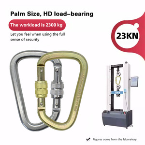 Jensan Nhà Máy Biểu Tượng Tùy Chỉnh Leo Núi Cắm Trại Leo Núi Kéo Vít Khóa 23 Kn D Hình Dạng Thép Carabiner Karabiner Móc - Product Image 2