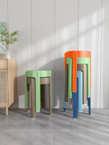 Sgabelli da pranzo impilabili in plastica colorata per la casa per mobili e pouf - Product Image 3