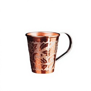 Fancy Copper <b>Mug</b> Floral Design Reusable Food Grade High Quality Copper <b>Mugs</b> For Drinking Use BPA Free Customizable Designs - Product Image 1