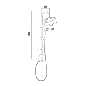 Set di accessori per doccia e vasca Duo 5-Jet con barra doccia combinata - Product Image 3