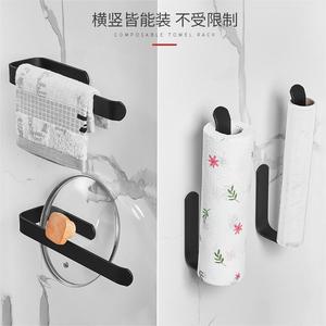 Shu Zheng Wall Mounted <b>Paper</b> Towel Holder Black Punch Free Rectangle Design For <b>Kitchen</b> Storage - Product Image 3