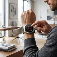 Montre connectée de sport et de fitness avec écran AMOLED circulaire de 1,43 pouce, suivi des données de santé corporelle, assistant vocal IA pour les appels, IP68
