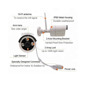 Không dây wifi IP NVR Kit 8CH 7 "Màn hình LCD Monitor CCTV HD 1080P ngoài trời không thấm nước an ninh Hệ thống camera tuya ứng dụng thông minh - Product Image 3