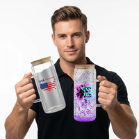 Gobelet isotherme de voyage 20 oz à double paroi, anti-fuite, sans BPA, en verre, avec design moderne et poignée, pour bière et café