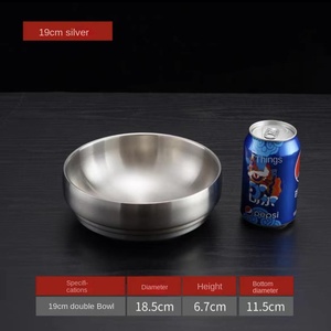 <span class=keywords><strong>Bol</strong></span> à ramen doré double couche en acier inoxydable de style coréen <span class=keywords><strong>bol</strong></span> à salade épaissi en poudre d'escargot pour soupe de riz aux nouilles froides - Product Image 6