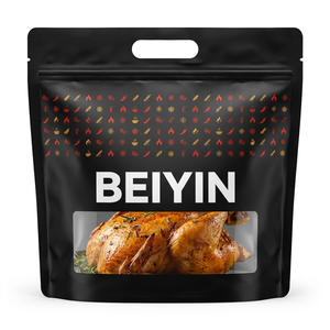 Bolsa compostable de 1 kg para pollo asado, de calidad alimentaria, impresa a medida, con asa troquelada, para <span class=keywords><strong>delicatessen</strong></span> - Product Image 1