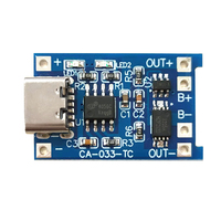 Carte de charge Micro Type-c USB 5V CA-033 avec protection double fonctions Module de chargeur de batterie au lithium Li-ion 1A 18650 TP4056