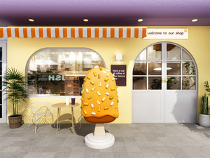 Thủ công Glossy dual-giai điệu <span class=keywords><strong>Ice</strong></span> <span class=keywords><strong>Cream</strong></span> Foam nhựa điêu khắc-bền tùy chỉnh sang trọng bán lẻ hiển thị món tráng miệng nghệ thuật cho kẹo - Product Image 2