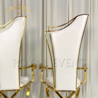 Vente en gros de chaises de cérémonie en or, chaises de mariée à dossier haut et trône en acier inoxydable pour événements, mariage, fête