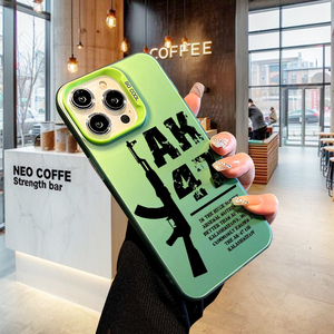 Súng <span class=keywords><strong>AK47</strong></span> trường hợp điện thoại cho Iphone 17 16 15 14 13 Pro 12 11 Pro XS x XR Max Laser cứng PC + TPU trường hợp Cover-S744P1 - Product Image 4