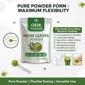 プレミアムグレードのニーム葉エキス粉末、自然なアーユルヴェーダサプリメント、輝く肌と光沢のある髪のためのニーム葉粉末 - Product Image 5