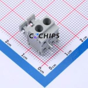 MX235-5.0-02P-GY01-Cu-A Spring Terminal Block Through hole Component (THT),P=5mm Connector 1x2P 5mm Gray Through Hole - Product Image 2