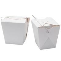 Boîte à emporter en papier kraft carré américain pour riz frit, poulet, spaghetti, restauration rapide, qualité alimentaire