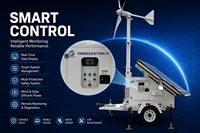 Sistema de Energía Continua Híbrido Solar y Eólico de 1kW con Remolque, Batería LFP, Sistema Aislado Fuera de la Red, GW Mobile 1210