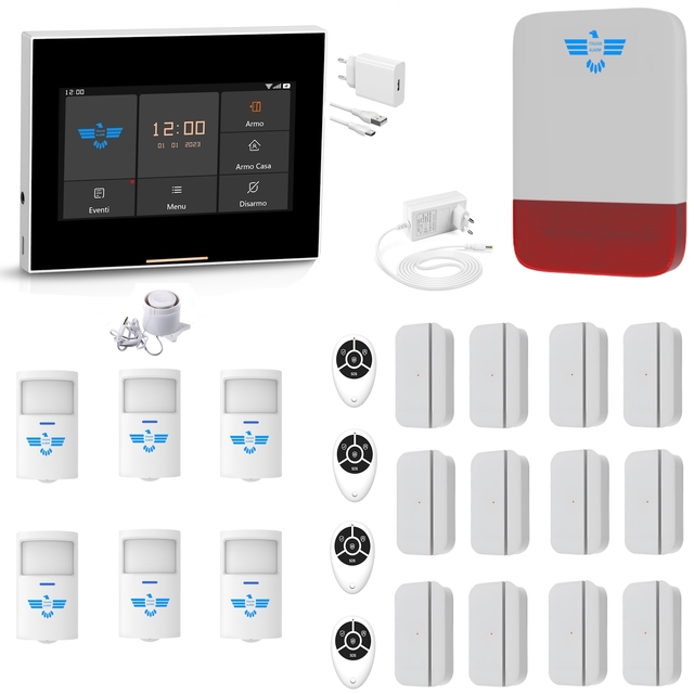 ITALIAN ALARM - MICRO TOUCH 4G + WiFi Home Security Alarm Wireless WiFi House Alarm System With Tuya/Smartlife APP