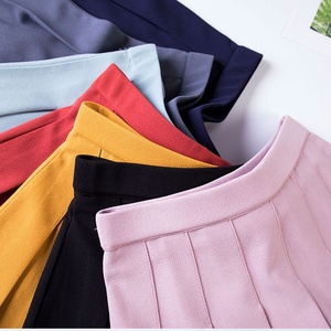 <span class=keywords><strong>Jupe</strong></span> plissée taille haute élastique amincissante d'été avec short de sécurité intégré et effet drapé - Product Image 4