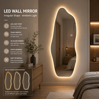 Meuble de salle de bain mural moderne en PVC, sur mesure OEM, gain de place, étanche, pour salon, salle de sport, villa, avec miroir sans cadre éclairé par LED
