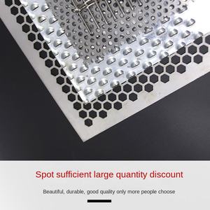 Plaque de plafond décorative en acier inoxydable 304, fer et aluminium, maille perforée hexagonale carrée avec trous perforés - Product Image 3