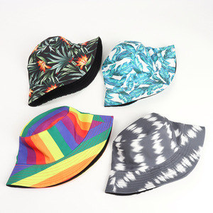 Sombrero de Pescador Unisex, 100% Poliéster, Impresión Digital, Primavera Verano, Ropa Casual de Playa, Diseño Floral Tropical Arcoíris - Product Image 2