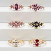 Blanc D couleur ronde moissanite bague de fiançailles pierre précieuse cultivée en laboratoire marquise 14K 18K bijoux en or en vente