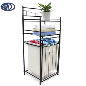 욕실 타워 햄퍼-기능 틸트 세탁 햄퍼 및 <span class=keywords><strong>2</strong></span> 층 스토리지 선반-욕실, 세탁실, 침실에 적합 - Product Image 1