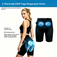 Pantalon de yoga EMS massant, 6 zones de micro-courant, 8 modes, 19 niveaux d'intensité, taille haute, contrôle du ventre, usage domestique