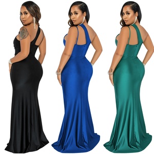 Vestido Maxi de Noche Formal <span class=keywords><strong>Elegante</strong></span> para Mujer, con Hombro Descubierto, Cuello Asimétrico, Abertura Lateral Alta, Estilo Sirena, Colección Verano 2022 - Product Image 5