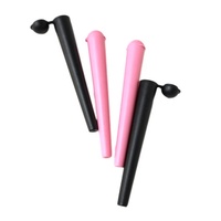 Tube en plastique conique violet de 120 mm avec couvercle à charnière pour médicaments et pilules, pré-emballage