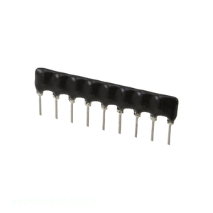 Condensador de canal del fabricante, tipo Through Hole CAP ARRAY 100PF 50V NP0 9SIP 4609M-901-101LF 100pF - Product Image 1