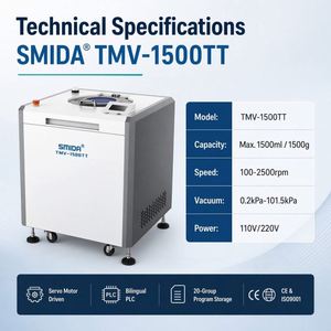 Mélangeur planétaire centrifuge sous vide à mélange rapide <span class=keywords><strong>Smida</strong></span> TMV-1500TT pour produits chimiques de laboratoire, peintures, cosmétiques, liquides - Product Image 1