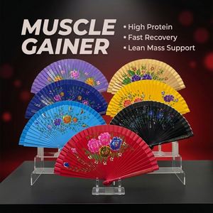 Colorful Hand-painted <b>Wooden</b> Folding Hand Fans 23cm Custom Logo WUYUNG Brand Eco-Friendly Flower Theme Chinese New Year <b>Gift</b> - Product Image 6