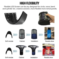 Écran LED flexible numérique incurvé P0.9-P4, colonne, cylindre, anneau, mur vidéo avec prise en charge de l'animation pour une utilisation en intérieur/extérieur