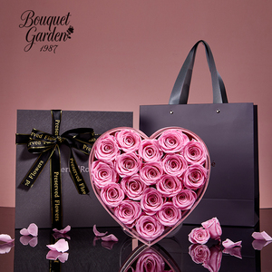 Regalo per <span class=keywords><strong>San</strong></span> <span class=keywords><strong>Valentino</strong></span>/Natale/La Laurea 2026, Scatola Regalo con Rosa Eterna a Forma di Cuore in Velluto, Fiore Preservato di Lunga Durata 3-5 Anni - Product Image 1