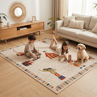 Tapis de salon de style nordique sur le thème du cirque, tapis de jeu vintage pour enfants, tapis de sol doux antidérapant pour la décoration de la maison