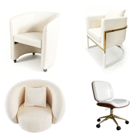 Mobilier de salon de beauté : Lit de massage facial électrique, fauteuil de pédicure, comptoir d'accueil, canapé d'attente, chariot de service