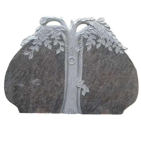 Tree design statue carving granite stone gravestone tombstone monument