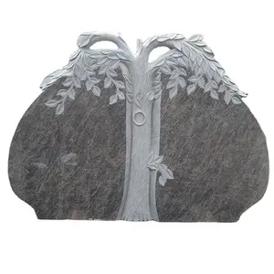 Ağaç tasarım heykeli oyma granit taş mezar taşı mezar taşı anıtı